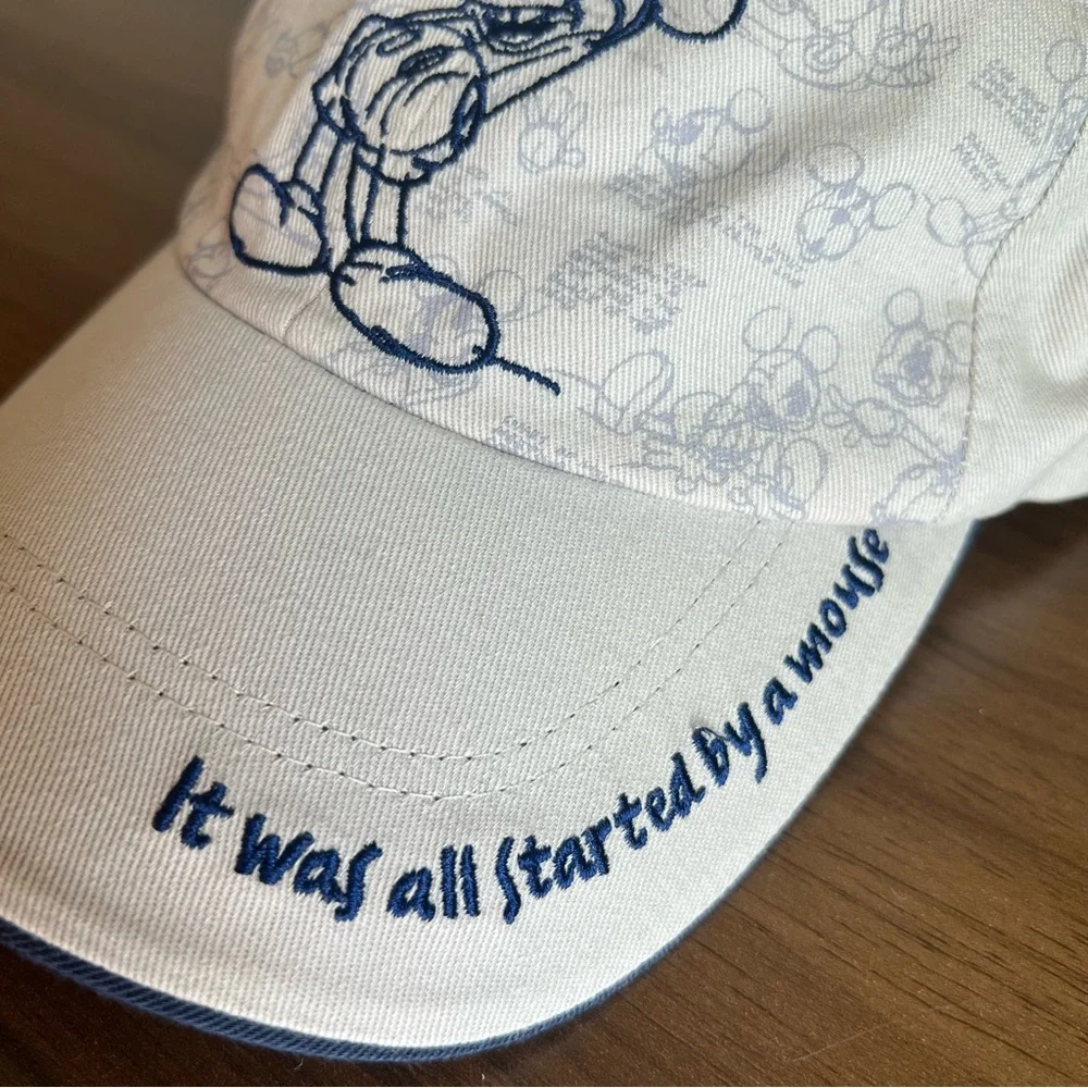 Disney Parks Mickey Mouse It Was All Started by a Mouse Strapback Hat Adult OS - Picture 2 of 6